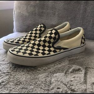 women’s slip on checkered vans